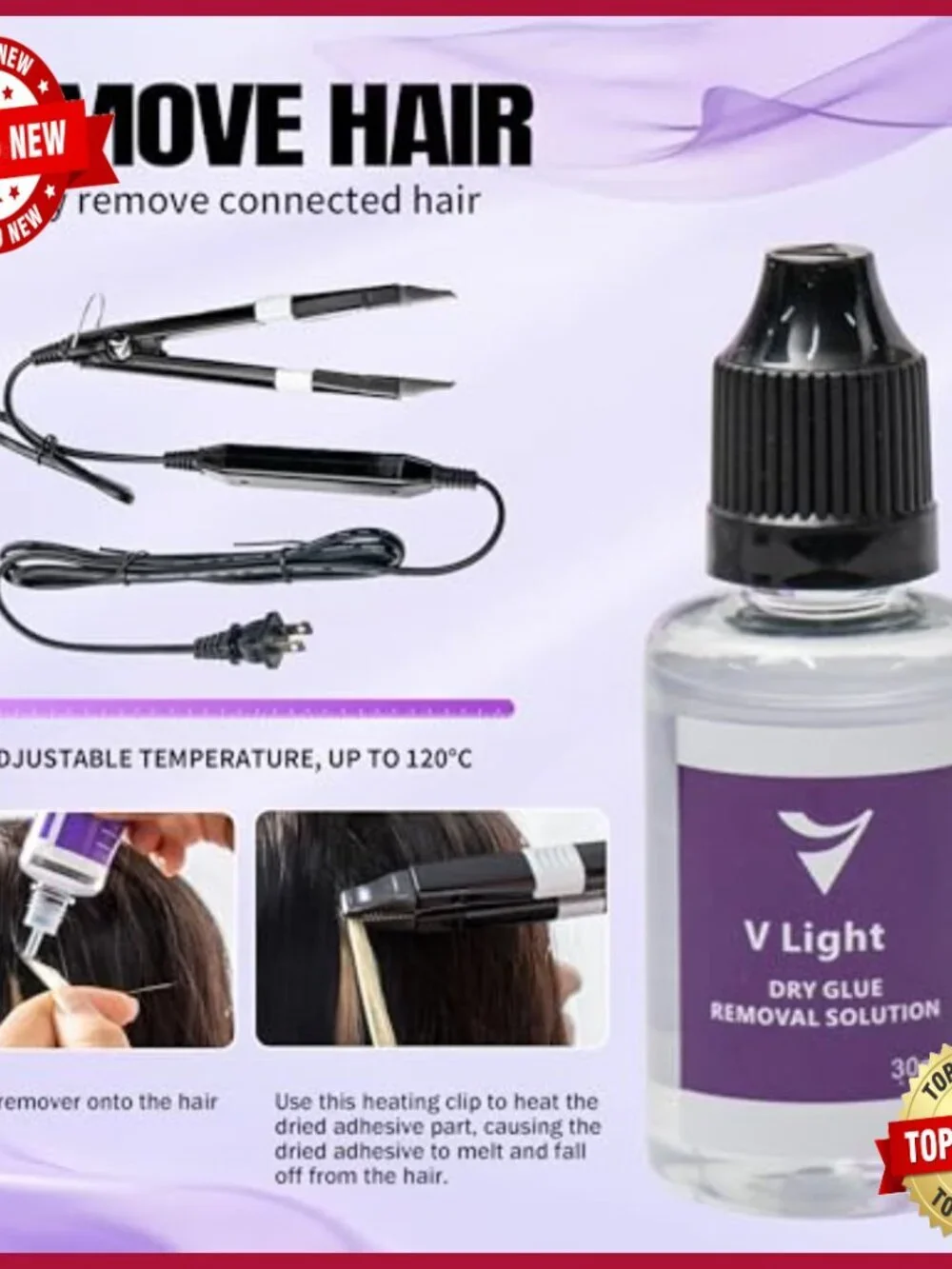 Portable LED Hair Extension Machine Kit with 6 Beads, Travel-Friendly